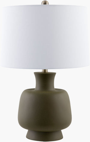 Livabliss Belton Sculptural Resin Table Lamp with Linen Shade for Warm Ambient Bedroom Glow BLT-003