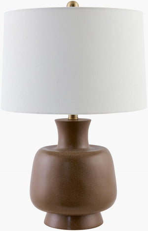 Livabliss Belton Sculptural Resin Table Lamp with Linen Shade for Warm Ambient Living Spaces BLT-004