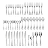 Lenox Oneida Satin Icarus 45 Piece Everyday Flatware Set, Service for 8 Metallic, STAINLESS METAL H326045AL20