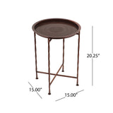 Christopher Knight Home® - Noble House - Beaufait Vintage Style Handcrafted Iron Tray Top Side Table