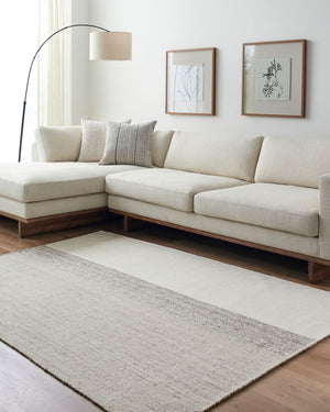 Livabliss Bolu Handwoven Wool Accent Rug Artisan Crafted in India for Entryways and Small Spaces Ivory, Charcoal 9' x 12' BLU2300-912