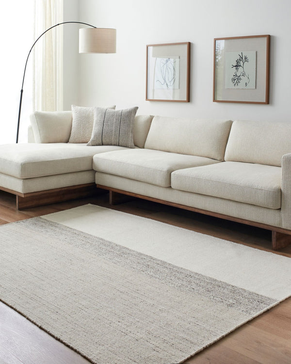 Livabliss Bolu Handwoven Wool Accent Rug Artisan Crafted in India for Entryways and Small Spaces Ivory, Charcoal 9' x 12' BLU2300-912