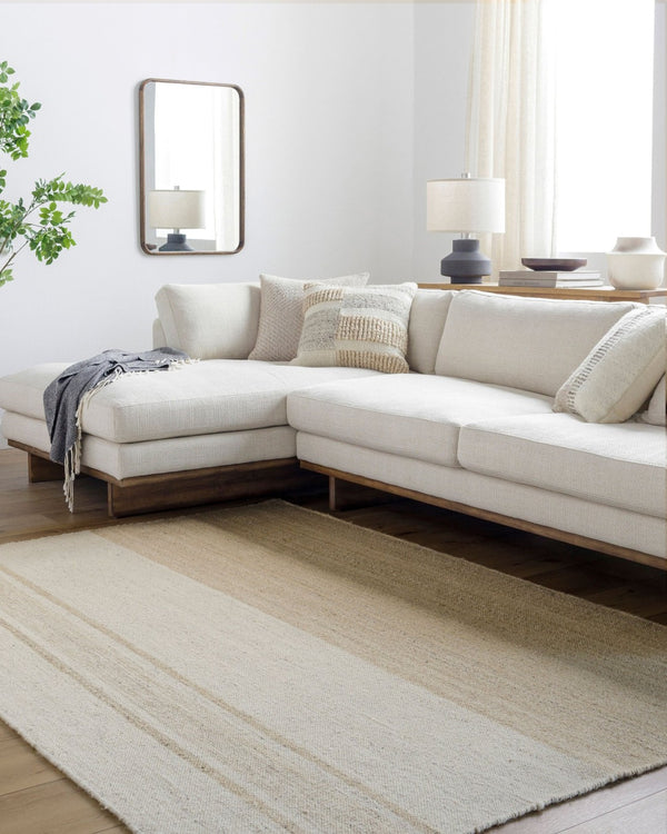Livabliss Bolu Handwoven Wool Area Rug Artisan Crafted in India for Entryways and Accent Spaces Beige, Ivory 9' x 12' BLU2301-912
