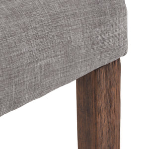 Homelegance By Top-Line Ophilia Linen Curved Back Tufted Dining Chairs (Set of 2) Brown Wood