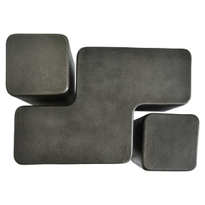 Bernhardt Bernhardt Juri Accent Table — Graphite Cast Aluminum, Sculptural Rounded Profile, Compact Plinth Base (14.75"H) 347427