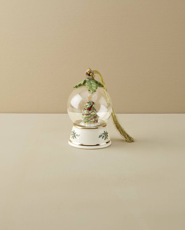 Lenox Tree In Snow Globe Ornament Ivory, IVORY PORCELAIN 896466