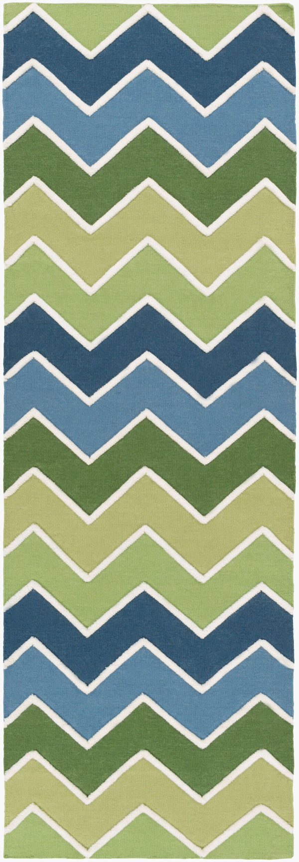 Surya Blox Blx-9001 2'6" X 8' Handmade Wool Rug - Modern, Durable Design For Timeless Home Decor Elegance Medium Green Wool Blx9001-268