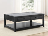 English Elm Steve Silver - Garvine - Sintered Stone Coffee Table - Black