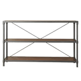 Homelegance By Top-Line Romilda Industrial Rustic Pipe Frame TV Stand Console Table Brown Wood