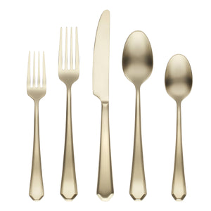 Lenox Cambridge Geo Champagne Satin 20-Piece Flatware Set NO COLOR METAL 519620DS