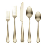 Cambridge Geo 20-Pc Stainless Steel Flatware Set, Champagne Satin Finish, Dishwasher Safe