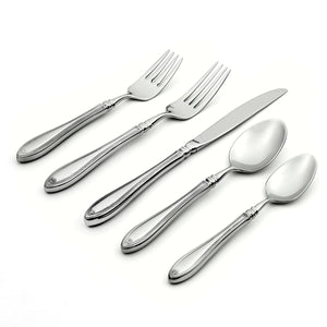 Lenox Oneida Sheraton 5 Piece Fine Flatware Place Setting, Service for 1 Metallic, STAINLESS METAL 2275005A