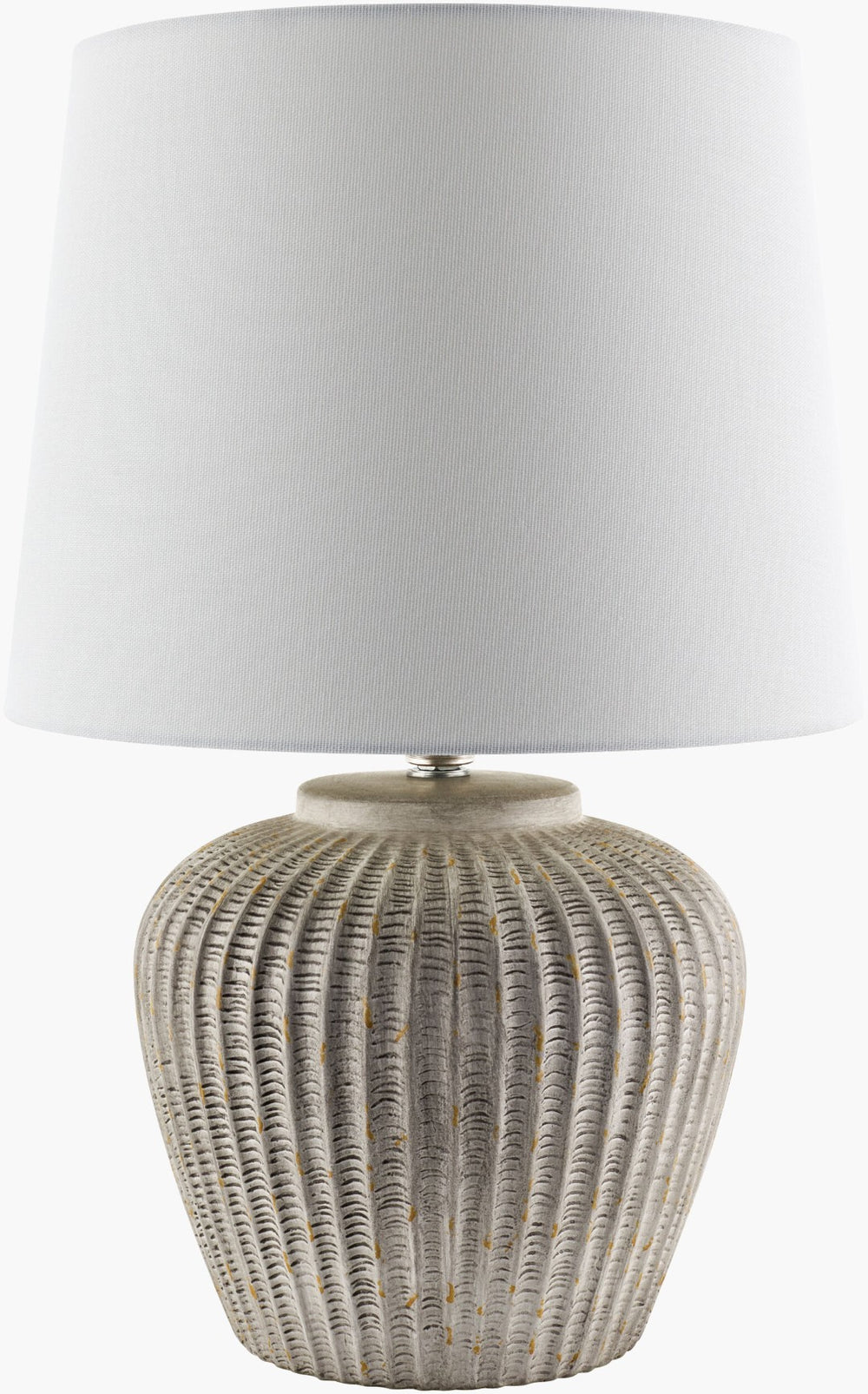 Livabliss Bamba Artisan Ceramic Table Lamp with Linen Shade Arts and Crafts Iron Base BMA-001