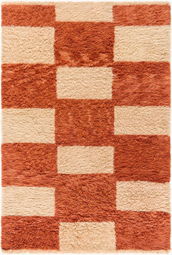Livabliss Beni Moroccan Hand Tufted Wool Rug Plush High Pile Art Deco Accent for Any Room Terracotta, Cre 9' x 12' BMC2301-912