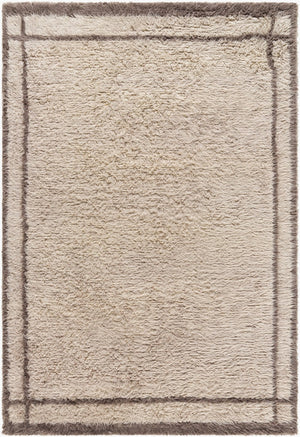 Livabliss Beni Moroccan Handmade Wool Rug High Pile Bohemian Accent for Entryway or Bedroom Ivory, Taupe 8' x 10' BMC2302-810