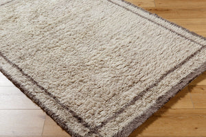 Livabliss Beni Moroccan Handmade Wool Rug High Pile Bohemian Accent for Entryway or Bedroom Ivory, Taupe 8' x 10' BMC2302-810