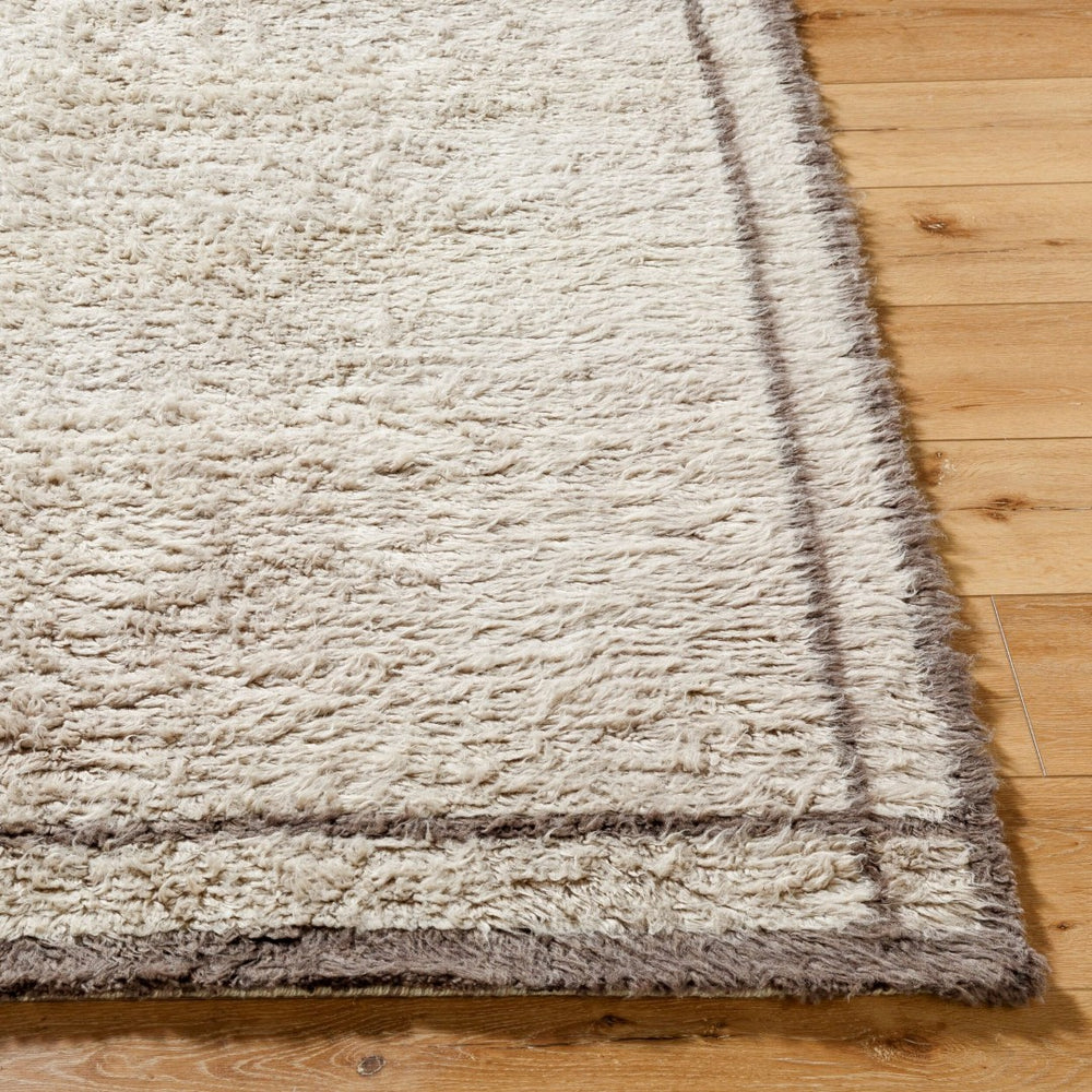 Livabliss Beni Moroccan Handmade Wool Rug High Pile Bohemian Accent for Entryway or Bedroom Ivory, Taupe 8' x 10' BMC2302-810
