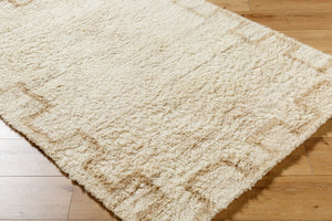 Livabliss Beni Moroccan Tribal Wool Accent Rug Hand Tufted High Pile Bohemian Geometric Decor Ivory, Sand 2' x 3' BMC2303-23