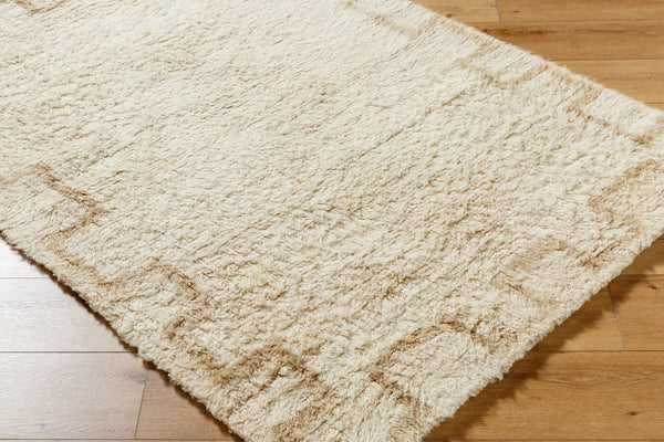 Livabliss Beni Moroccan Tribal Wool Accent Rug Hand Tufted High Pile Bohemian Geometric Decor Ivory, Sand 2' x 3' BMC2303-23