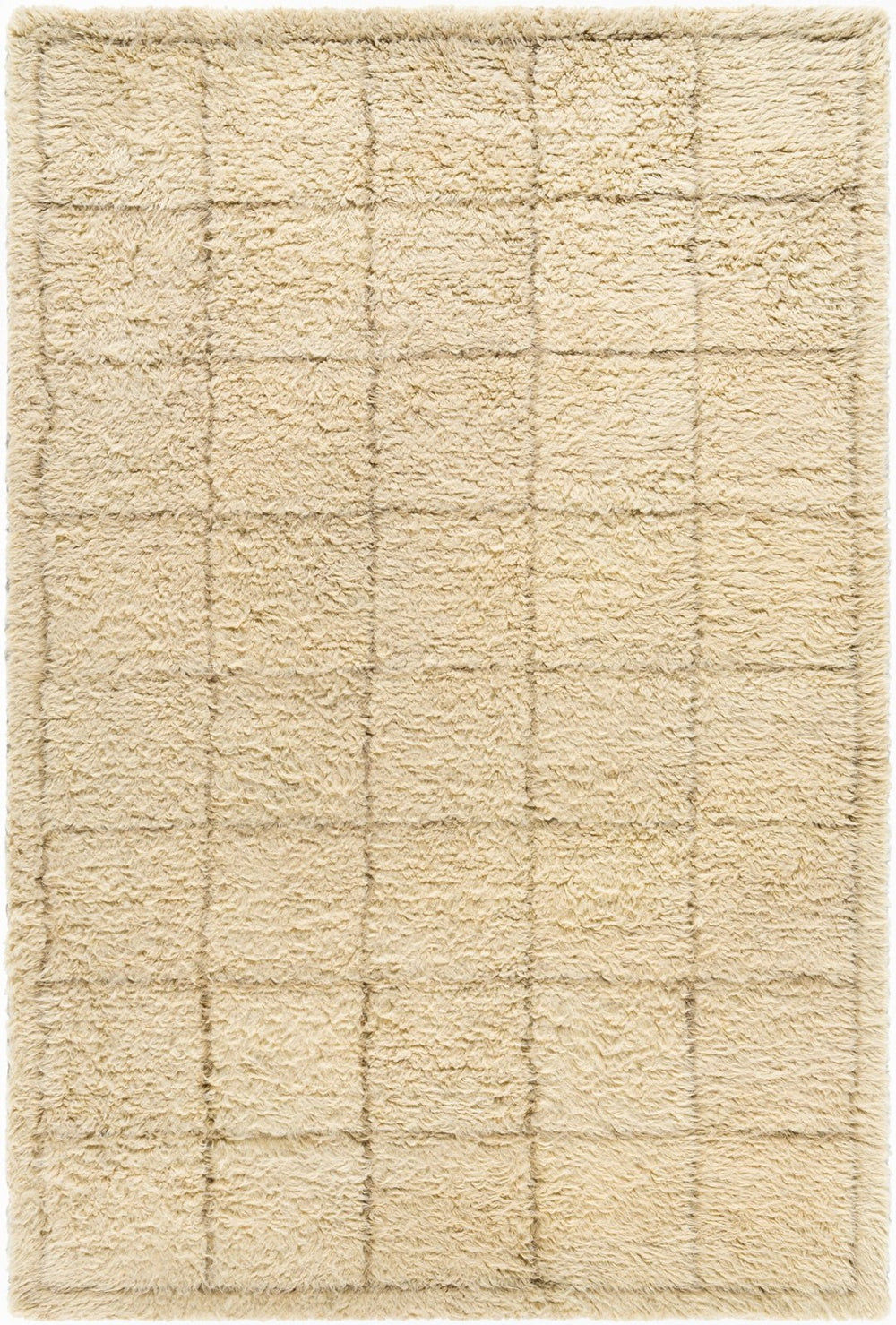 Livabliss Beni Moroccan Handcrafted Wool Rug Plush High Pile Geometric Bohemian Accent Beige, Sand 2' x 3' BMC2305-23