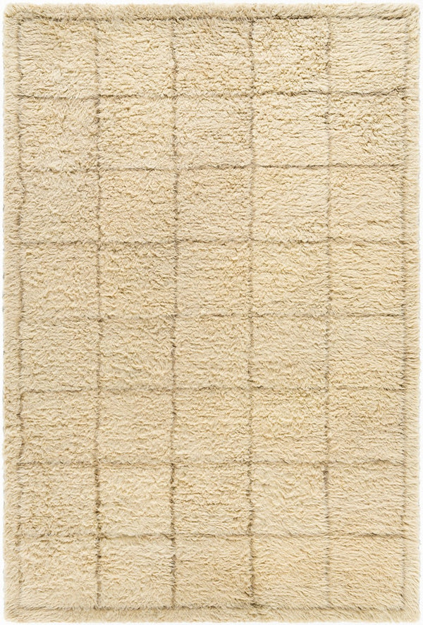 Livabliss Beni Moroccan Handcrafted Wool Rug Plush High Pile Geometric Bohemian Accent Beige, Sand 2' x 3' BMC2305-23