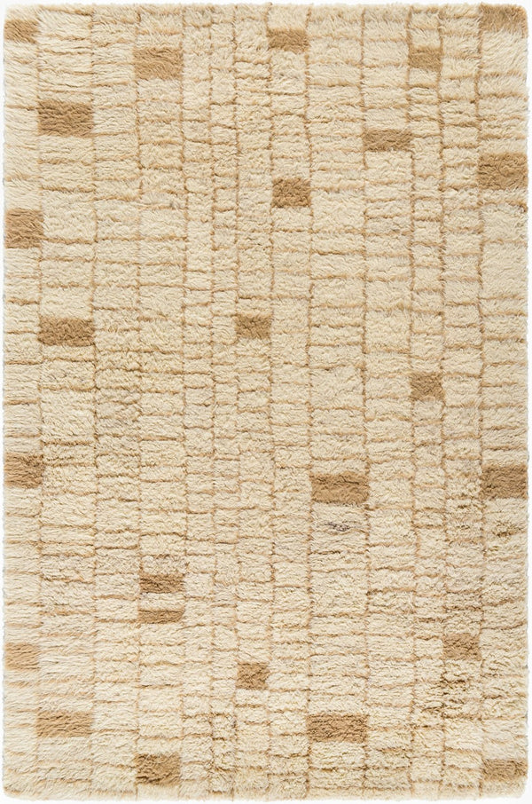 Livabliss Beni Moroccan Handmade Wool Accent Rug Plush High Pile Art Deco Bedroom Entryway Beige, Sandston 2' x 3' BMC2306-23