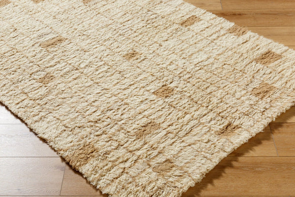 Livabliss Beni Moroccan Handmade Wool Accent Rug Plush High Pile Art Deco Bedroom Entryway Beige, Sandston 2'6" x 8' BMC2306-268