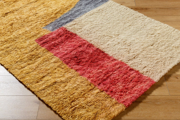 Livabliss Beni Moroccan Hand Knotted Wool Rug Plush High Pile Art Deco Accent for Boho Interiors Goldenrod, Slat 2' x 3' BMC2307-23