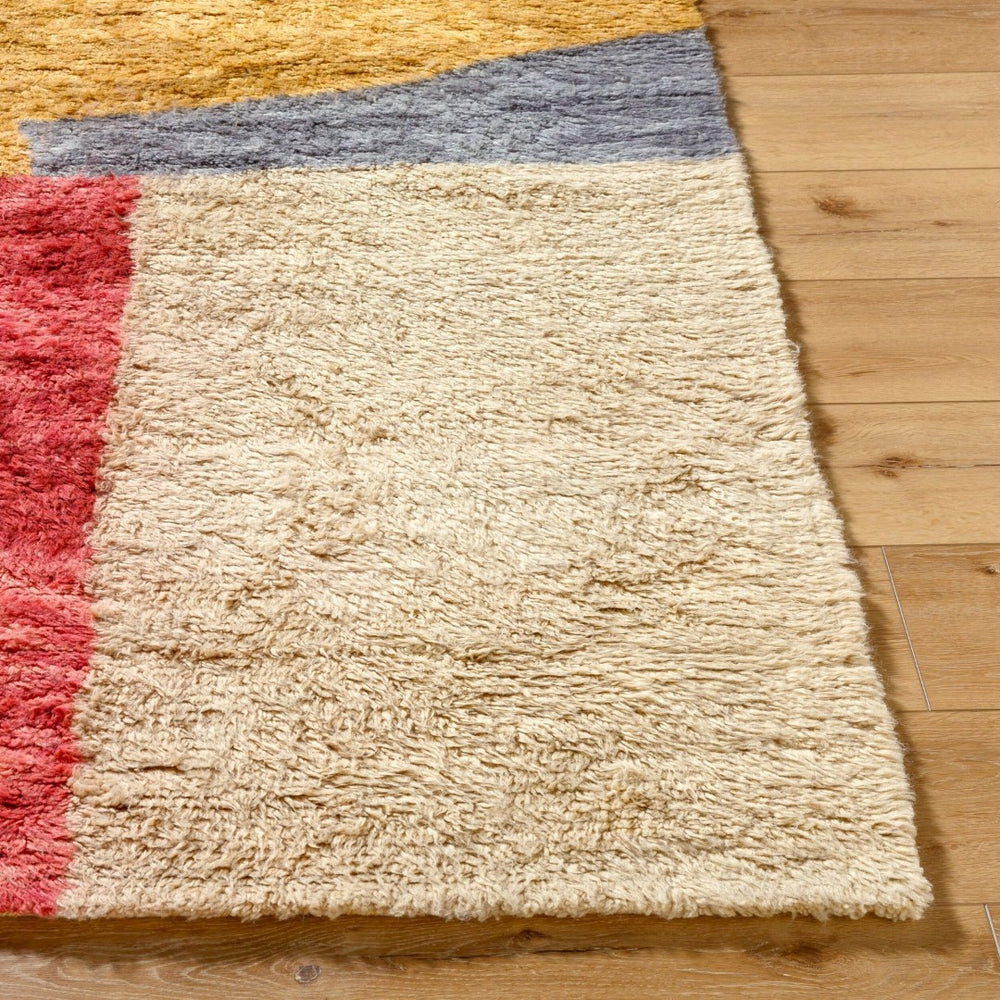 Livabliss Beni Moroccan Hand Knotted Wool Rug Plush High Pile Art Deco Accent for Boho Interiors Goldenrod, Slat 2' x 3' BMC2307-23