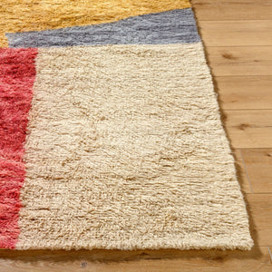 Livabliss Beni Moroccan Hand Knotted Wool Rug Plush High Pile Art Deco Accent for Boho Interiors Goldenrod, Slat 2' x 3' BMC2307-23