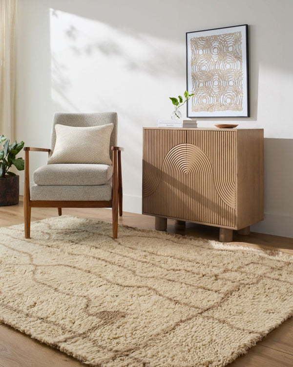 Livabliss Beni Moroccan Geometric Wool Rug Handtufted Plush High Pile Artisan Global Accent Beige, Taupe 9' x 12' BMC2309-912