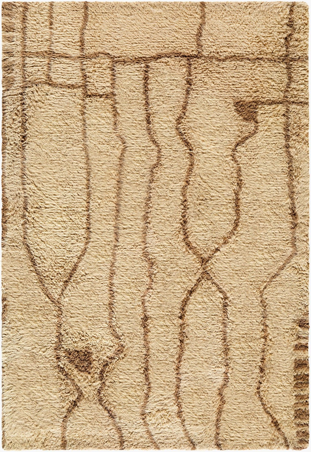 Livabliss Beni Moroccan Geometric Wool Rug Handtufted Plush High Pile Artisan Global Accent Beige, Taupe 9' x 12' BMC2309-912