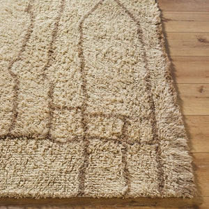 Livabliss Beni Moroccan Geometric Wool Rug Handtufted Plush High Pile Artisan Global Accent Beige, Taupe 9' x 12' BMC2309-912