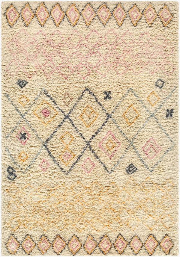 Livabliss Beni Moroccan Wool Area Rug Hand Tufted High Pile Bohemian Entryway Accent Beige, Mustard 9' x 12' BMC2310-912