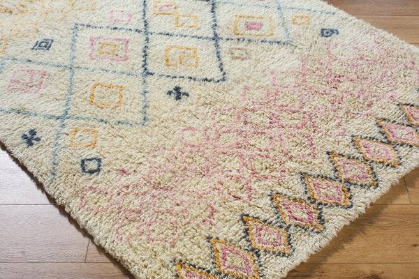 Livabliss Beni Moroccan Wool Area Rug Hand Tufted High Pile Bohemian Entryway Accent Beige, Mustard 9' x 12' BMC2310-912