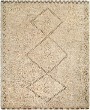 Livabliss Beni Ourain Inspired Wool Area Rug Hand Tufted High Pile Bohemian Accent Beige, Taupe 8' x 10' BMC2312-810