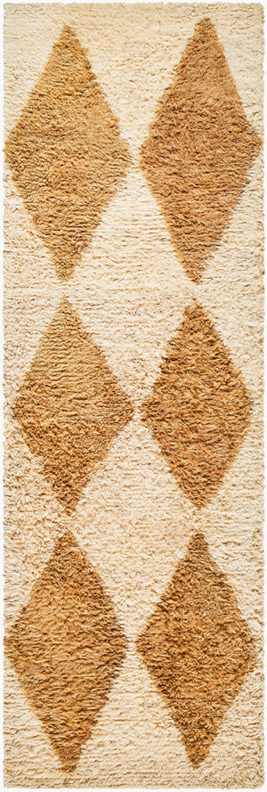Livabliss Beni Moroccan Hand Tufted Wool Rug Plush High Pile Bohemian Accent for Bedroom Beige, Camel 2'6" x 8' BMC2313-268