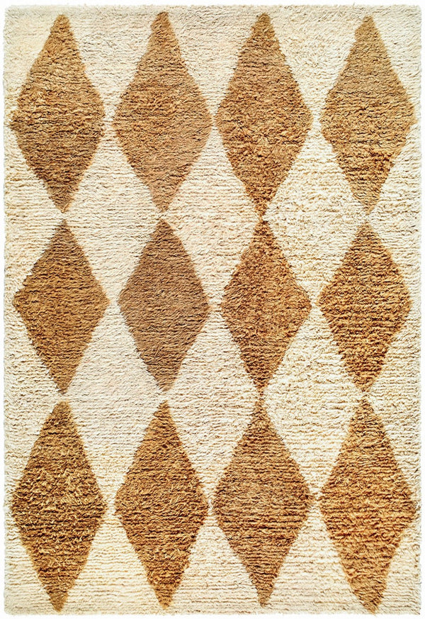 Livabliss Beni Moroccan Hand Tufted Wool Rug Plush High Pile Bohemian Accent for Bedroom Beige, Camel 2' x 3' BMC2313-23