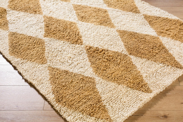 Livabliss Beni Moroccan Hand Tufted Wool Rug Plush High Pile Bohemian Accent for Bedroom Beige, Camel 2' x 3' BMC2313-23