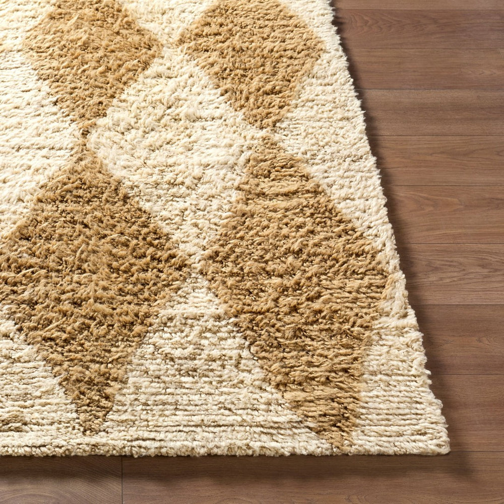 Livabliss Beni Moroccan Hand Tufted Wool Rug Plush High Pile Bohemian Accent for Bedroom Beige, Camel 2' x 3' BMC2313-23