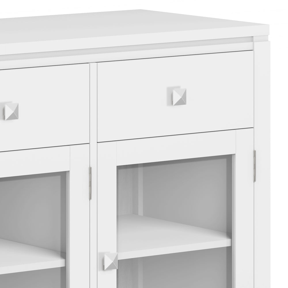 English Elm Cosmopolitan - Contemporary White Sideboard Buffet With Generous Storage & Modern Design Features B136P158549