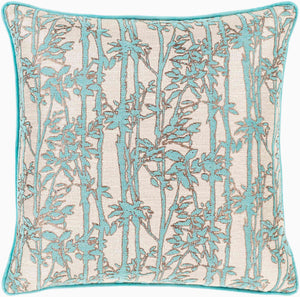 Surya Biming 18"X18" Accent Pillow - Traditional Style, Soft Polyester, Easy Care For Your Cozy Home Decor Aqua Polyester,Polyester Bmg001-1818