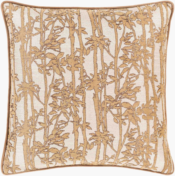 Surya Biming 18"X18" Accent Pillow - Traditional Style, Soft Polyester, Easy Care For Your Cozy Home Decor Light Brown Polyester,Polyester Bmg002-2222d