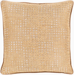 Surya Biming 18"X18" Accent Pillow - Traditional Style, Soft Polyester, Easy Care For Your Cozy Home Decor Light Brown Polyester,Polyester Bmg004-2020p