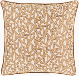 Surya Biming 18"X18" Accent Pillow - Traditional Style, Soft Polyester, Easy Care For Your Cozy Home Decor Light Brown Polyester,Polyester Bmg006-1818