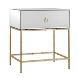 Baldwin Mirrored Accent Table with Gold Finish Base