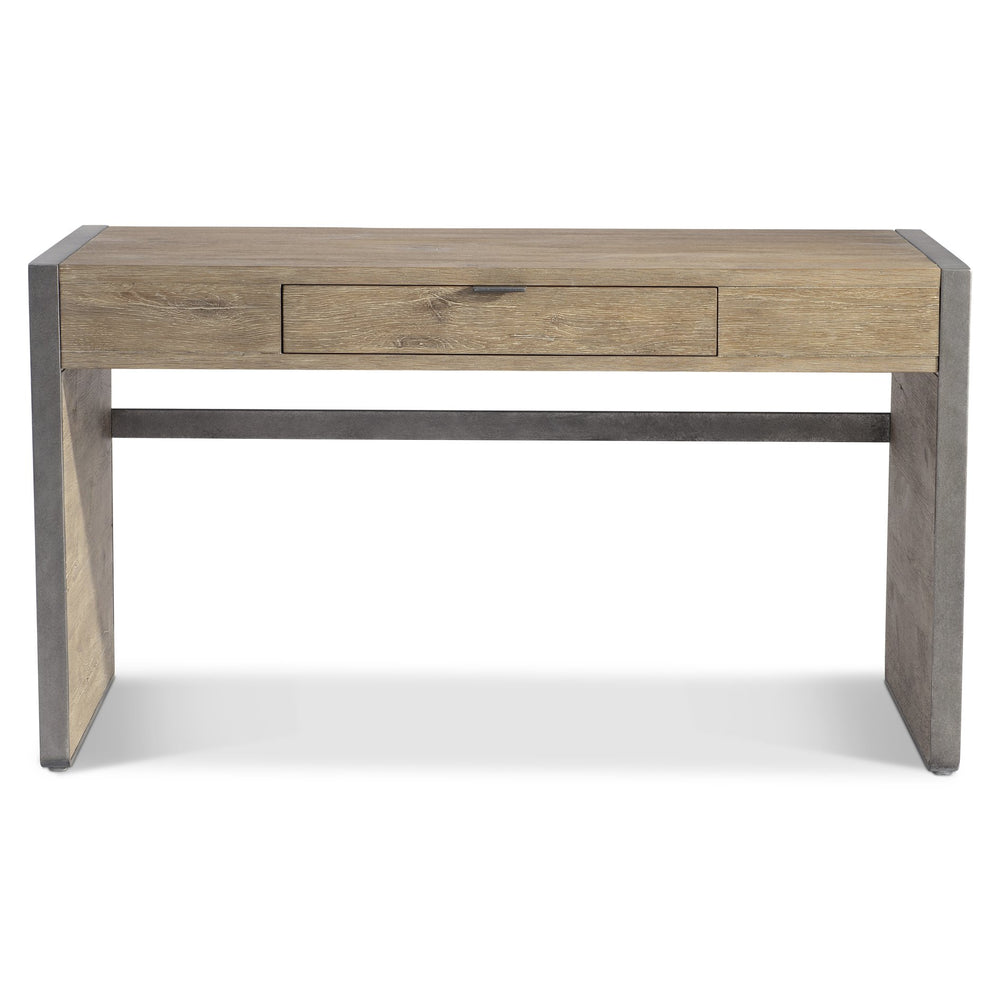 Bernhardt Bernhardt Tribeca Desk With Distressed Aurum Oak Top, Barlow Steel Frame, Center Drawer & Glides D33510