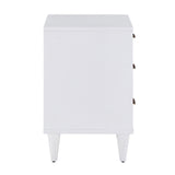 Homelegance By Top-Line Penelope White and Natural Finish 3-Drawer Nightstand White Rubberwood