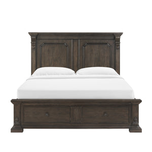 A.R.T. Furniture Heritage Hill Queen Storage Bed With Usb Ports, Elegant Acacia & Oak Design, Dual Footboard Drawers Brown One (1) Usb Port On Each Headboard Post 341135-2816