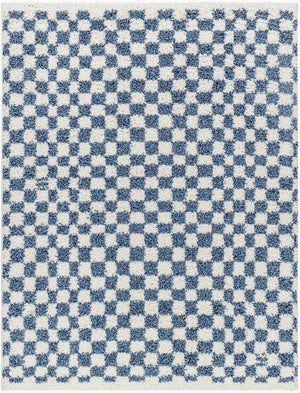 Livabliss Birmingham Plush Polyester Area Rug Machine Woven in Turkey for Living and Bedroom Spaces Ivory, Blue 5'3" x 7' BMM2320-537
